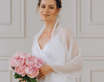 Bridal Capelet Wedding Shawl Sheer Cape Long Scarf Mohair Shawl Bridal Stole Dress Shawls White Capelet Bridesmaid Shawl