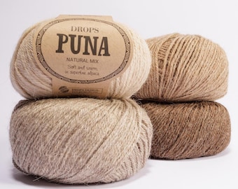 Alpaca Yarn Drops Puna Alpaca Pure Alpaca Wool Sock Yarn Alpaca Scarf yarn Natural Fiber Yarn DK Yarn