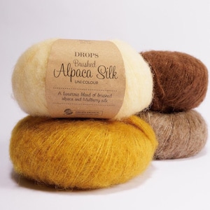 Alpaka Garn DROPS Gebürstet Alpaka Seide Lace Garn Künstler Garn Seidenstrickgarn Naturgarn Wolle Stoffgarn Seide