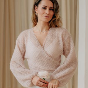 Wedding Jacket Mohair Silk Cardigan White Jacket Bridal Cover up Mohair Silk Jacket White Cardigan Wedding Cape Openwork Sweater