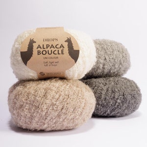 DROPS Wolle Alpaka Boucle Garn Drops Alpaka Loop Garn Weiches Alpaka Garn Alpaka Wolle Naturfasergarn