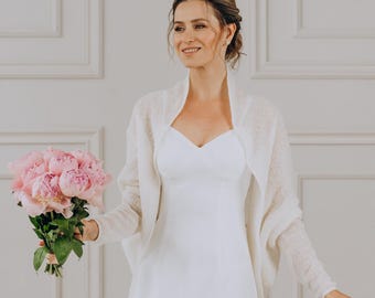 Alpaca Sweater White Wrap Cardigan Wedding Cape Bridal Jacket White Cardigan Wedding Wrap Alpaca Cardigan Cocoon Shrug