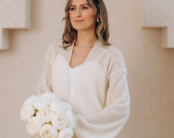 Wedding Jacket Alpaca Cardigan Bridal Sweater White Jacket Wedding Wrap Alpaca Sweater Bridal Pullover White Sweater