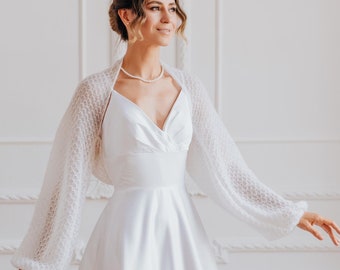 Wedding Wrap Bolero White Cover up Mohair Shrug Bolero Bridal Jacket White Bolero Women Wedding Cover up Mohair Bolero Wrap