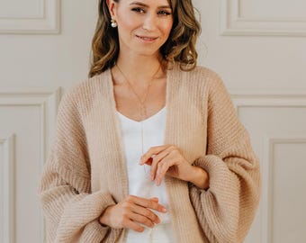 Alpaca Cardigan Beige Sweater Women Alpaca Bomber Jacket Beige Cardigan Women Alpaca Sweater Wedding Cardigan Bridal Sweater