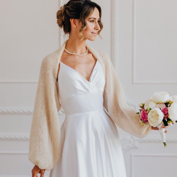 Bridal Bolero Jacket Alpaca Cardigan Wedding Shrug Bolero Alpaca Silk Jacket Wedding Cover up Alpaca Bolero