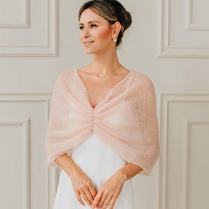 Wedding Wrap off shoulder Shawl Bridal Stole Mohair Shawl Wedding Cape Knitted Wool Shawl Winter Wrap