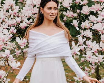 Bolero de alpaca para boda, bolero blanco, chal de alpaca, bolero nupcial