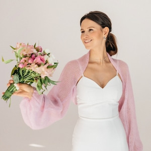 Hochzeit Bolero Mohair Seide Jacke Braut Cover Up Mohair Bolero Shrug Braut Cape Mohair Seide Shrug Hochzeit Wrap Mohair Seide Bolero Bild 1