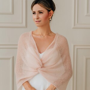 Bridal Wrap Shawl Mohair Wrap Shawl Wedding Stole Bridal Cover up Openwork Shawl Wedding Cape
