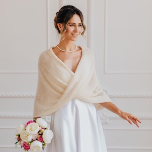 Bridal Shawl Alpaca Silk Shrug Wedding Wrap White Bolero Bridal Cover up Alpaca Silk Shawl Bridal Shrug Wedding Stole Alpaca Wrap Bolero