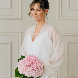White Jacket Bridal Bolero Wrap Mohair Cardigan Wedding Sweater White Wrap Bridal Jacket Bolero White Cardigan Bridal Cover Wedding Jacket