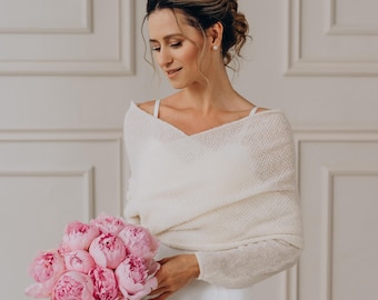 Wedding Bolero Wrap Alpaca Wool Bolero Bridal Jacket Wedding Shrug White Bolero Wrap Alpaca Shawl Bridal Bolero Wrap Openwork Shawl