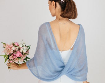 Mohair Silk Shawl Bridal Stole Silk Mohair Cape Bridal Shrug Mohair Silk Cover up Wedding Wrap Knitted Mohair Shrug