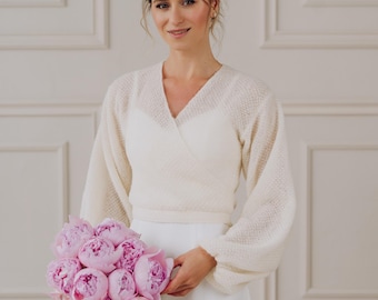 Wedding Jacket Alpaca Cardigan Bridal Sweater White Jacket Wedding Wrap Alpaca Sweater Bridal Pullover White Sweater