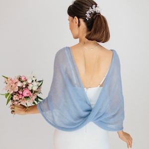 Mohair Silk Shawl Bridal Stole Silk Mohair Cape Bridal Shrug Mohair Silk Cover up Wedding Wrap Knitted Mohair Shrug