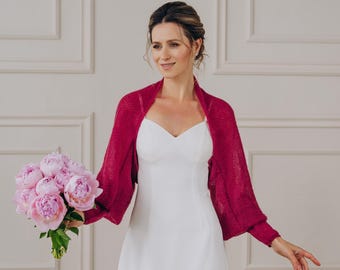 Wedding Jacket Mohair Bolero Bridal Cardigan Openwork Bolero Pink Wrap Bolero Bridal Pullover Pink Bolero Shrug Wedding Cape Bridal Wrap
