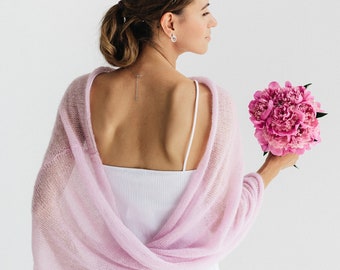 Hochzeit Schal Braut Hochzeit Stola Spitze Schal Mohair Hochzeit Wrap Rosa Mohair Poncho Braut Bolero