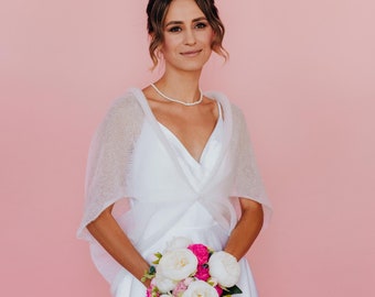 Wedding Cape Mohair Bolero Bridal Shawl Wrap Wedding Stole Mohair Shawl White Cape Wedding Wrap