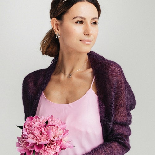 Mohair Cardigan Women Bridal Shrug Bolero Wool Jacket Women Etsy