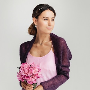 Bruiloft Bolero Bolero Dames Mohair Zijde Bolero Bruidstrui Wrap Mohair Bolero Bruiloft Jas Mohair Cover Up afbeelding 1