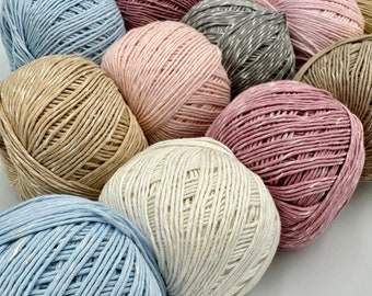 ★DONKIE★ Yan yarn 5color Cotton Silk Yarn Light Worsted Yarn Cotton Yarn 50g / 135m