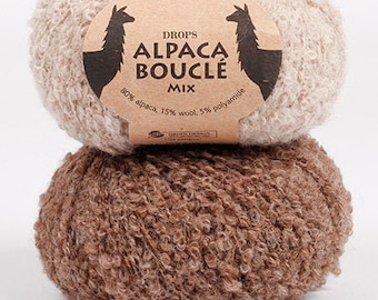 Laine bouclée DROPS Alpaga laine bouclée Drops alpaga laine bouclée alpaga laine d'alpaga et fibres naturelles