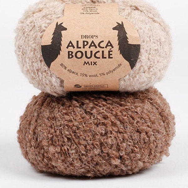 Filato DROPS Filato Alpaca Boucle Filato Drops Alpaca Loop Filato morbido alpaca Filato in lana di alpaca Fibra naturale