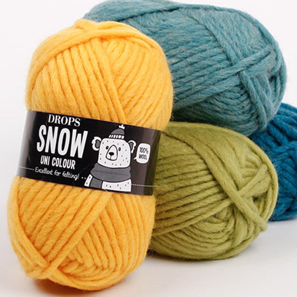 Wool Yarn Drops Snow Super Bulky Yarn Giant Yarn Pure Wool Thick Yarn Felting Yarn Knitting Yarn Feltable Yarn