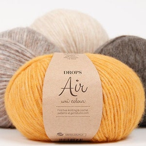 Alpaca Yarn Drops Air Alpaca Yarn Natural Yarn Alpaca Wool Yarn Art Yarn Alpaca Fiber Knitting Yarn