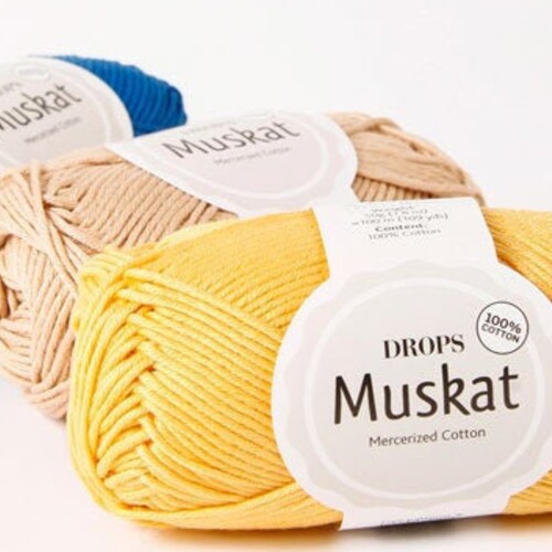 Cotton Yarn DROPS Muskat Mercerized Cotton Natural Yarn Etsy