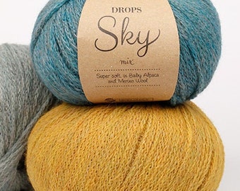 Alpaka Garn Drops Sky Merino Wolle Garn Baby Alpaka Wolle Strickgarn Häkelwolle Merino Garn Sockengarn Naturgarn