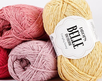 Fils de coton, gouttes Belle fil de lin, fil de viscose, fil à crocheter, fil DK, fil peigné léger, fil naturel, fil d'été