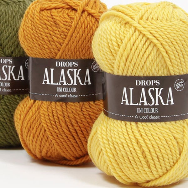 Wollgarn DROPS Alaska Sockenwolle Naturfaser Garn, Art Yarn