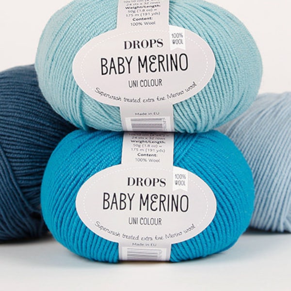 Merinogarn Drops Baby Merino Extrafeines Merinowollgarn Babygarn Sockengarn Superwash behandeltes Strickgarn