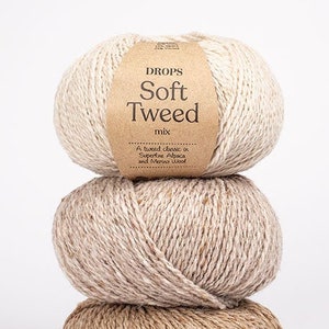 DROPS Soft Tweed Wool Yarn Superfine Alpaca DK Yarn Merino Wool Yarn Viscose Yarn