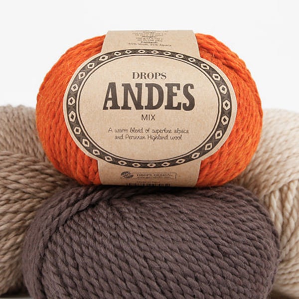 Alpaca Yarn DROPS Andes Super Bulky Yarn Alpaca Wool Yarn Alpaca Scarf yarn Super Chunky Yarn Knitting Wool
