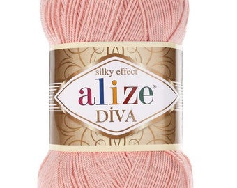 Alize Diva Yarn Silky Effect Crochet Silky Yarn 100g / 350m / 382 yards