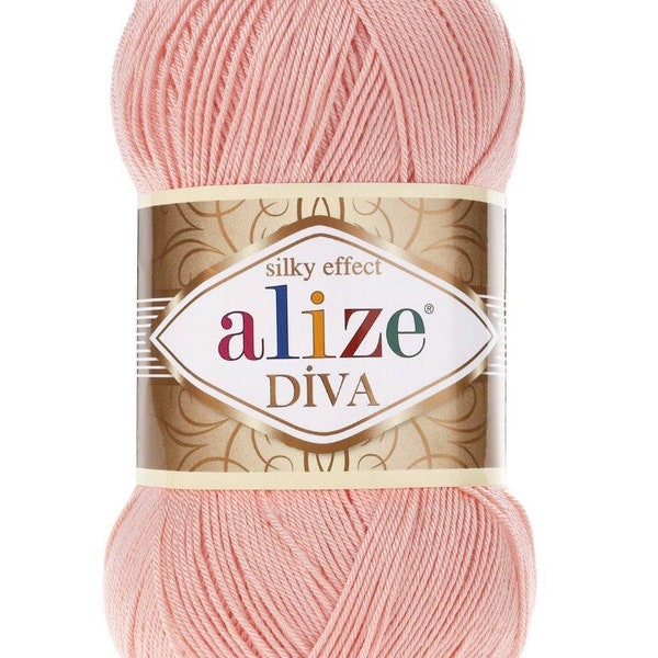 Alize Diva Yarn Silky Effect Crochet Silky Yarn 100g / 350m / 382 yards