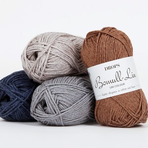 Cotton Yarn DROPS Bomull-Lin Linen Yarn Natural Fiber Yarn Summer Yarn Linen Cotton Yarn image 1