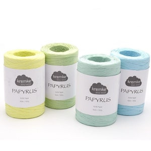 Raffia Yarn Kremke Papyrus Paper Yarn Raffia Cord 100g / 153m Crochet Yarn Paper Rope