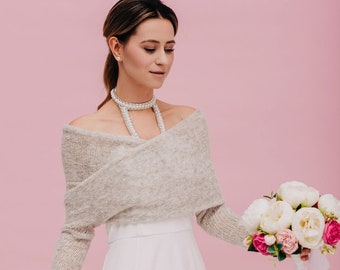 Wedding Bolero Shrug Alpaca Silk Shawl Bridal Bolero Wrap Alpaca Silk Bolero Wedding Cover Up