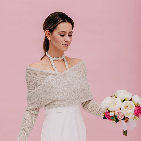 Boléro de mariage Boléro en soie d'alpaga Châle Boléro de mariée Boléro en soie d'alpaga Châle de mariage