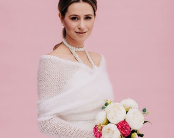 Hochzeit Bolero Schal Mohair Bolero Shrug Brautjacke Bolero Weiß Bolero Frauen Braut Bolero Shrug