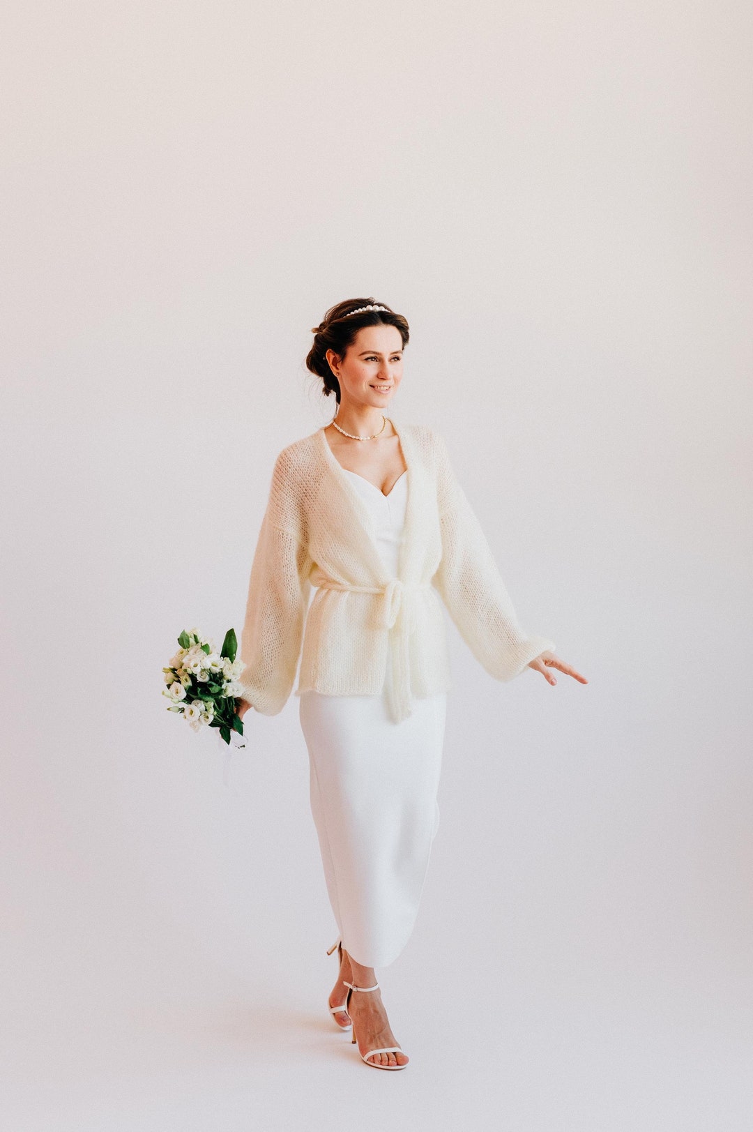 Cardigan de mariage Cardigan en laine mérinos Pull en alpaga