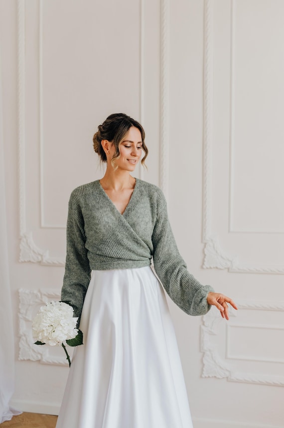 Wedding Jacket Alpaca Cardigan Bridal Sweater Alpaca Silk Cardigan Wedding Wrap Alpaca Sweater Bridal Pullover Green Sweater