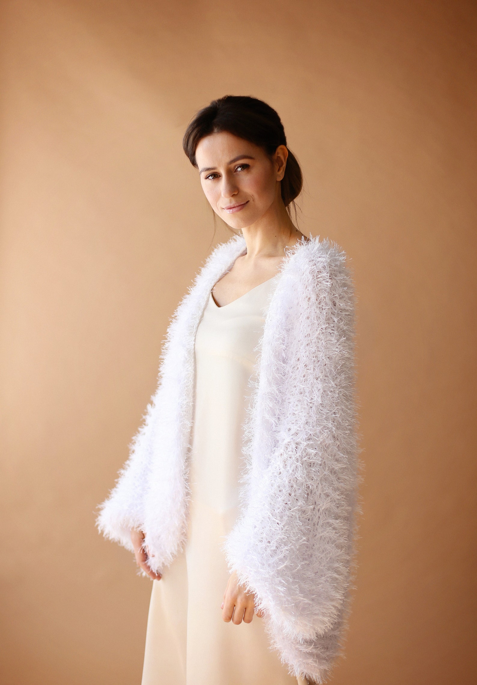 White Wedding Jacket Faux Fur Coat Wedding Cardigan White Etsy