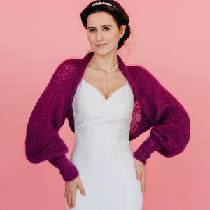 Bridal Shrug Bolero Mohair Wrap Bolero Bridal Cape Mohair Bolero Shrug Wedding Cover up Cardigan Women image 9