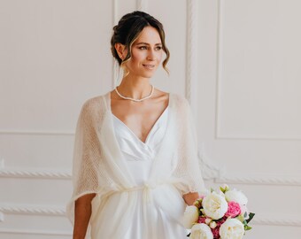 Wedding Jacket Mohair Cardigan White Jacket Bridal Cover up Mohair Jacket White Cardigan Wedding Cape