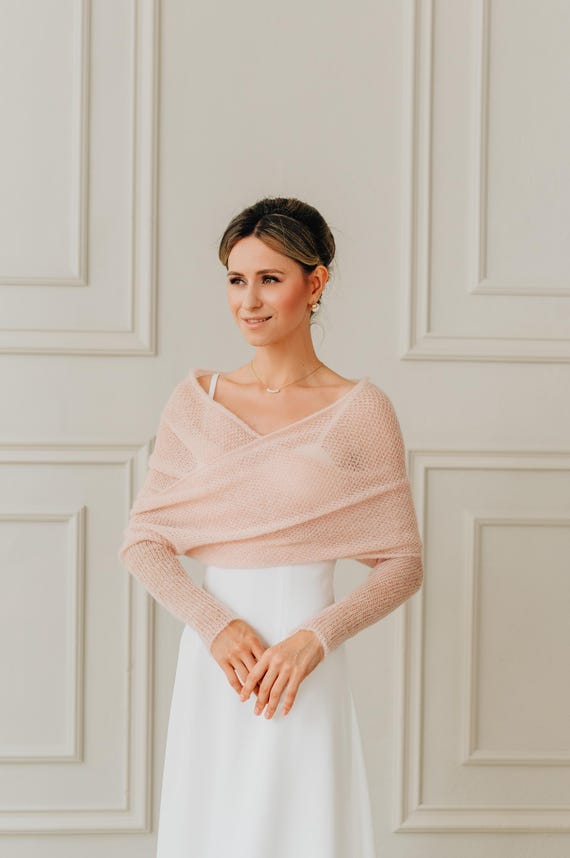 beige shrug for dresses Zucker Feather Bolero Jacket main image 1